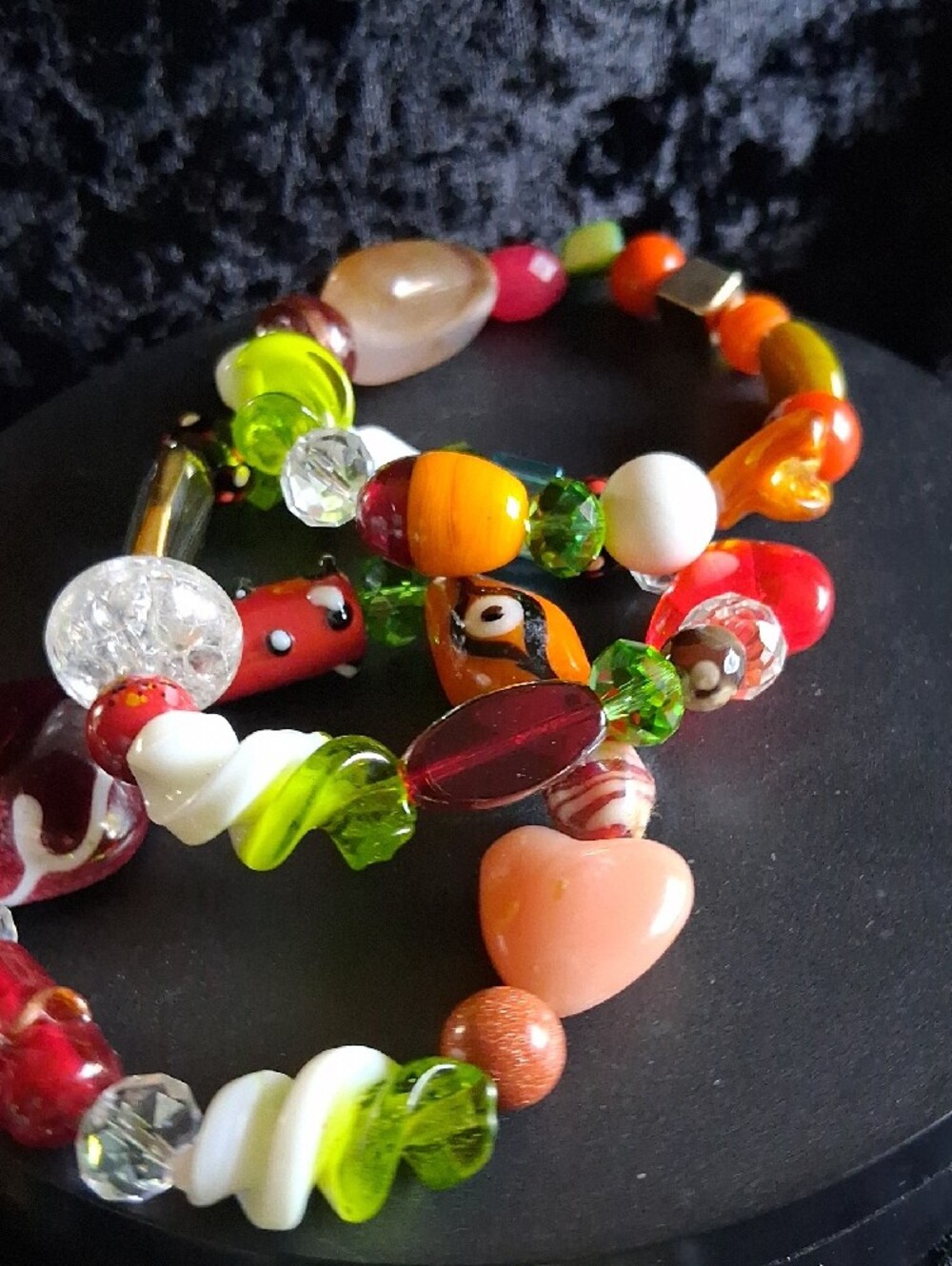 Handmade Multicolor Beaded Bracelet - Vibrant Mixed Glass Beads - Picture 3 of 8